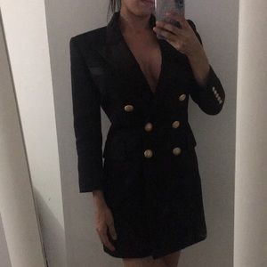 Amazing Balmain Black Tuxedo Blazer Dress 38 Mint